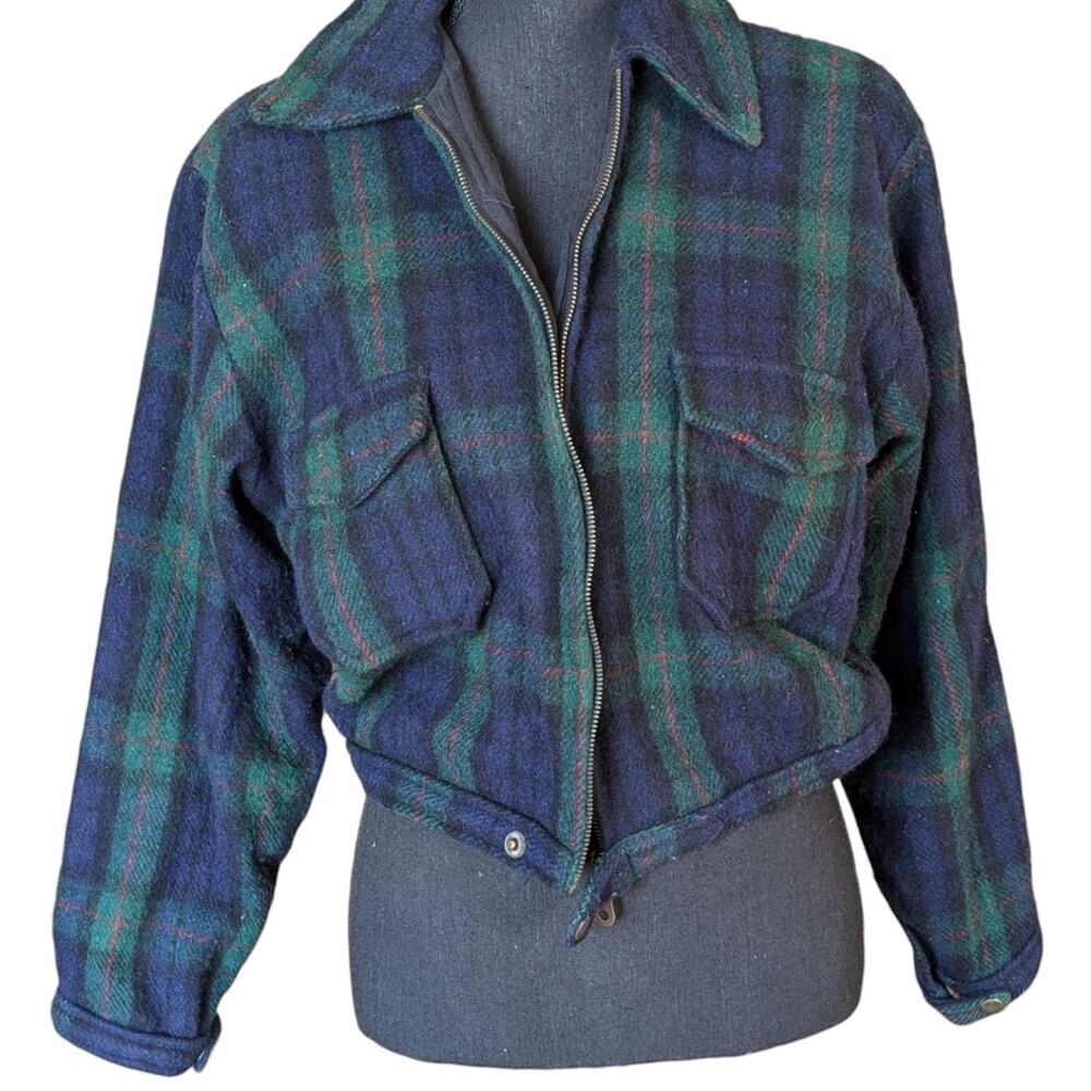 Vintage‎ Paris sport club plaid jacket Medium